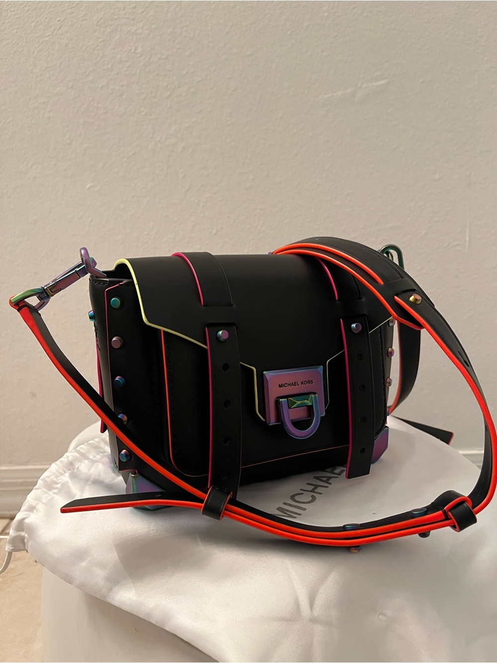 Michael Kors Black Manhattan with Neon Trim